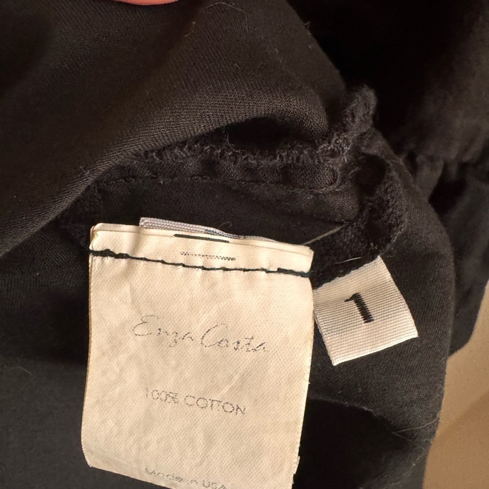 Enza Costa Black Tiered Cotton Midi Dress Size 1 (Small) Minimalist Spaghetti St - Picture 6 of 6